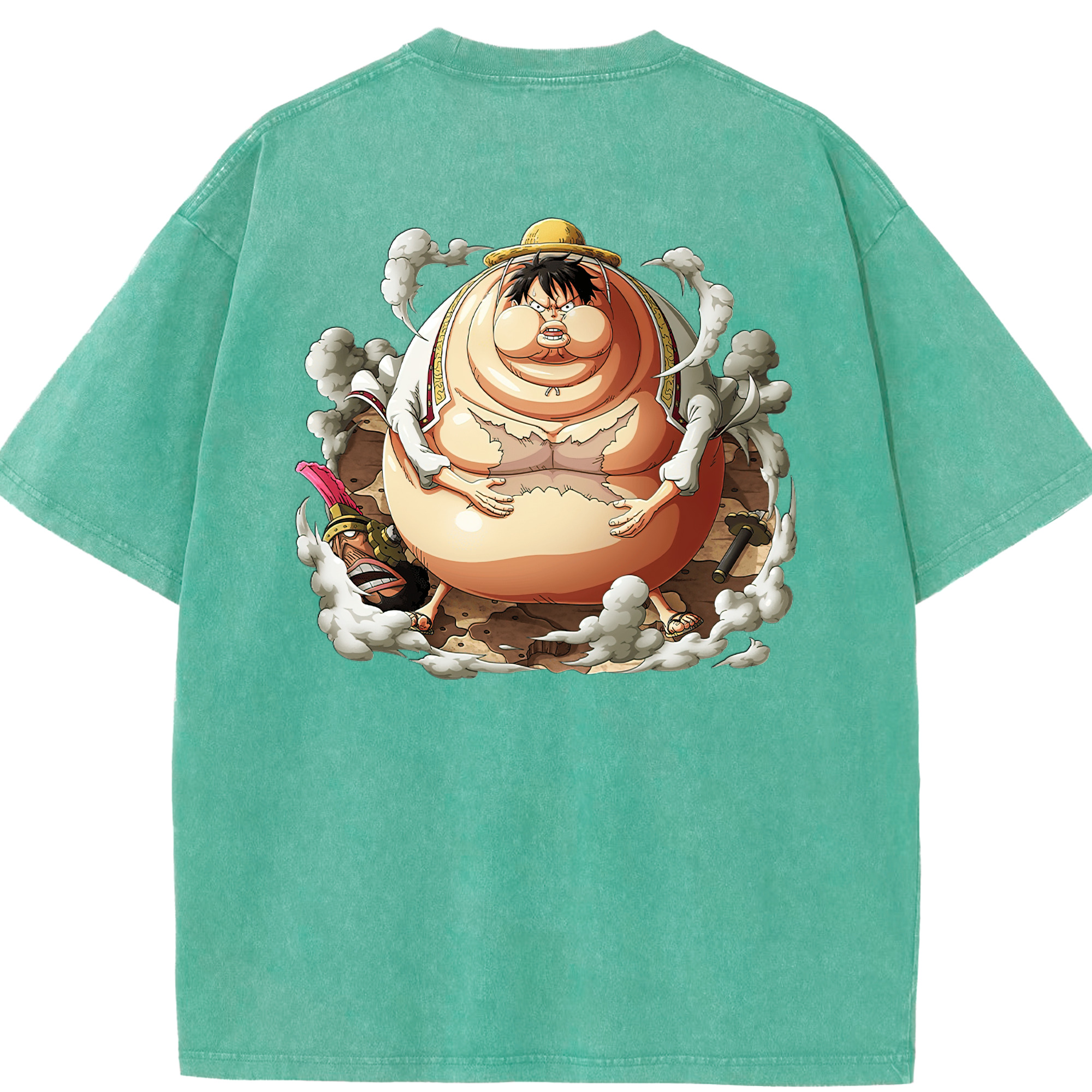 ワンピース モンキー・D・ルフィ ONE PIECE Monkey D. Luffy 綿100% ヴィンテージ風 半袖Tシャツ（背面プリント）